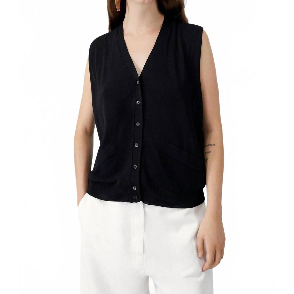 NEW CORDERA oversize waistcoat vest in black